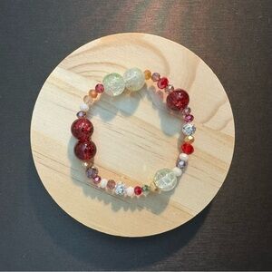 Kids Festive Multicolor Bead Bracelet with Christmas Charm
